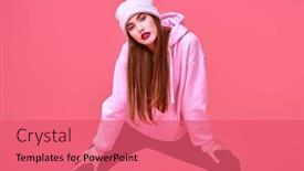  Presentation with youth - Amazing slide deck having youth-fashion-modern-teen-girl backdrop and a coral colored foreground