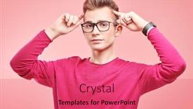  Presentation with education pink - Presentation design consisting of youth-fashion-smart-young-guyis background and a red colored foreground
