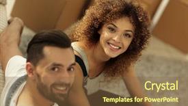  Presentation with happy new year 2022 - Amazing presentation having youth future - happy young couple backdrop and a tawny brown colored foreground