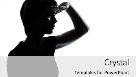  Presentation with forward - Audience pleasing presentation theme consisting of youth future - one caucasian young teenager silhouette backdrop and a light gray colored foreground