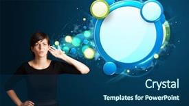  Presentation with abstract business - Beautiful presentation theme featuring youth future - young business woman with abstract backdrop and a  colored foreground