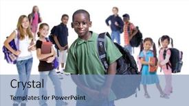  Presentation with diversity school - Amazing slides having youth future - young kids are ready backdrop and a teal colored foreground