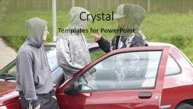  Presentation with youth group - Presentation theme consisting of youth gang - group of young men background and a mint green colored foreground