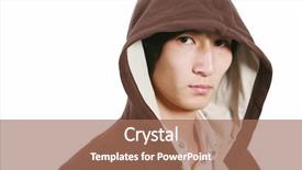  Presentation with rapper - PPT theme consisting of youth gang - young asian boy in rapper background and a coral colored foreground