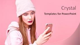  Presentation with teen girl - Cool new theme with youth-generation-modern-teen-girl backdrop and a lemonade colored foreground