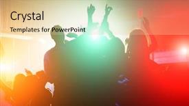  Presentation with stage lights - Theme with youth group - cheering crowd in front background and a lemonade colored foreground