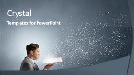  Presentation with book - Slide deck having youth law - businessman with opened book background and a  colored foreground