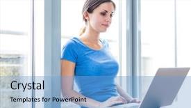  Presentation with pretty female military - Beautiful PPT theme featuring youth law - library - pretty female backdrop and a teal colored foreground