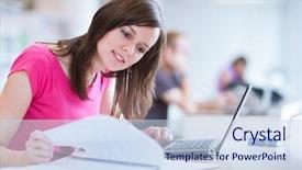  Presentation with law school - Amazing PPT theme having youth law - library - pretty female backdrop and a sky blue colored foreground