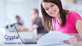  Presentation with high school - PPT theme consisting of youth law - library - pretty female background and a light blue colored foreground