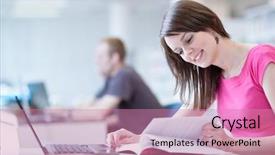  Presentation with high school - Theme with youth law - library - pretty female background and a coral colored foreground