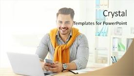  Presentation with office ergonomics man worker exercising - Cool new presentation theme with youth leadership - handsome man working in office backdrop and a cream colored foreground