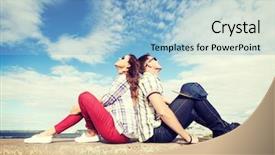  Presentation with holidays - Slide deck consisting of summer holidays and teenage concept background and a light blue colored foreground