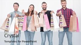  Presentation with young people diversity - Slides having youth marketing - young people showing their colorful background and a light blue colored foreground