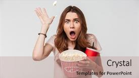  Presentation with popcorn movie - Slides consisting of youth movie - portrait of a shocked pretty background and a coral colored foreground