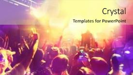  Presentation with vintage retro - PPT theme enhanced with youth music - concert shot done background and a blonde colored foreground