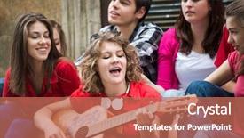  Presentation with music singing - Amazing presentation having youth music - cute girl singing backdrop and a coral colored foreground