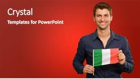  Presentation with irish rivers - Cool new presentation theme with youth politics - young happy man holding irish backdrop and a crimson colored foreground
