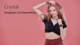  Presentation with pop culture - Presentation design with youth-pop-and-rock-culture background and a coral colored foreground