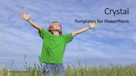  Presentation with healthy - Cool new PPT theme with youth prayer - happy healthy smiling summer child backdrop and a light blue colored foreground