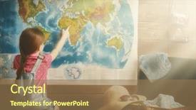  Presentation with ready - Colorful PPT theme enhanced with youth readiness - happy child girl getting ready backdrop and a coral colored foreground