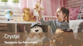  Presentation with journey - Cool new PPT theme with youth readiness - happy child is getting ready backdrop and a violet colored foreground