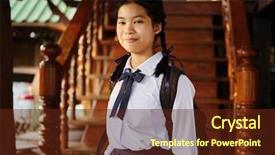  Presentation with school - Audience pleasing slide deck consisting of youth readiness - portrait of thai teen backdrop and a tawny brown colored foreground