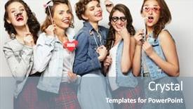  Presentation with my best friend - Cool new slide set with youth readiness - stylish girls best friends ready backdrop and a seafoam green colored foreground