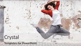  Presentation with wall street - Slide set with youth red cross - fitness sport girl in fashion background and a light gray colored foreground