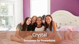  Presentation with teen girls - Amazing slide deck having youth red cross - four teen girls sitting backdrop and a coral colored foreground