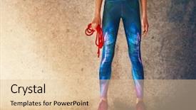  Presentation with woman sport - Presentation design with youth red cross - healthy lifestyle and sport concepts background and a lemonade colored foreground