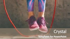  Presentation with woman sport - Amazing presentation theme having youth red cross - healthy lifestyle and sport concepts backdrop and a coral colored foreground