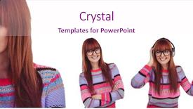  Presentation with crime woman on the run - Beautiful presentation theme featuring youth red cross - hipster woman collage backdrop and a  colored foreground