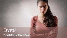  Presentation with girl scouts animated - Presentation theme having youth red cross - serious girl background and a coral colored foreground