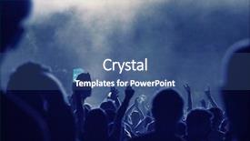  Presentation with stage lights - Presentation theme featuring youth silhouette - cheering crowd in front background and a ocean colored foreground