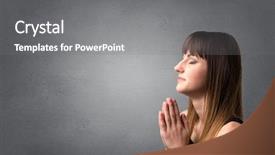  Presentation with grey - PPT layouts with youth sin - young woman praying background and a gray colored foreground