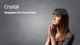  Presentation with grey - PPT theme with youth sin - young woman praying background and a gray colored foreground