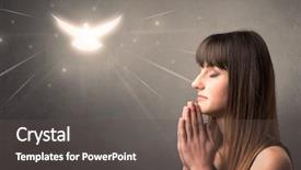  Presentation with grey - Colorful slides enhanced with youth sin - young woman praying backdrop and a  colored foreground