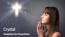  Presentation with grey - Cool new slide set with youth sin - young woman praying backdrop and a  colored foreground