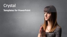  Presentation with grey - Presentation consisting of youth sin - young woman praying background and a  colored foreground