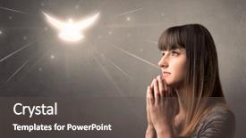  Presentation with grey - Cool new presentation theme with youth sin - young woman praying backdrop and a  colored foreground