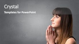  Presentation with youth - Theme with youth sin - young woman praying background and a  colored foreground