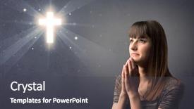 Presentation with black woman praying - Presentation design having youth sin - young woman praying background and a  colored foreground
