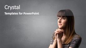  Presentation with grey - Audience pleasing presentation theme consisting of youth sin - young woman praying backdrop and a  colored foreground