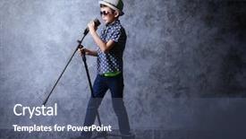  Presentation with youth - Audience pleasing PPT layouts consisting of youth singers - little boy singing with microphone backdrop and a ocean colored foreground