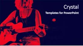  Presentation with concert - Cool new theme with youth singers - young woman playing guitar backdrop and a navy blue colored foreground