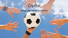  Presentation with youth - PPT theme enhanced with youth soccer - football ball in circle background and a light blue colored foreground