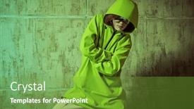  Presentation with hip - PPT theme with youth-style-modern-hip-hop background and a seafoam green colored foreground