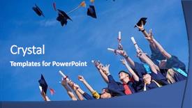  Presentation with high school students - PPT layouts featuring youth suceed - high school students graduates tossing background and a  colored foreground