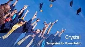  Presentation with high school students - Slide deck featuring youth suceed - high school students graduates tossing background and a teal colored foreground